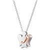 VLNET Collana in argento 925 con angelo, lettera in argento rosato e zirconi bianchi. Collezione Angeli Roberto Giannotti (M)