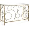 Baroni Home Consolle Rettangolare con Ripiano a Specchio e Struttura in Metallo Oro, Tavolino Basso da Salotto e Camera da Letto, Piccolo Tavolo Elegante 120x40x80 cm