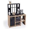 Smoby Cucina Loft 7600312600, +3 Anni, Stile Industriale, Altezza Piano 50 cm, 32 Accessori, Raccolta Differenziata, Made in France