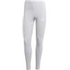 adidas Donna Essentials 3-Stripes Cotton Leggings, Light Grey Heather/White, XXS