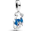 PANDORA Disney Pendente con Paperino in argento Sterling con smalto olografico rosso e blu