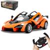 JAMARA 403119 McLaren Senna 2,4 GHz 1:14-RC Auto, Licenza Ufficiale, Fino a 1 Ora di Guida, Circa 11 km/h, Luce LED, Porte Aperte manualmente, Perfettamente replicato, Interni dettagliati, Arancione