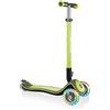 Globber - ELITE DELUXE LIGHTS - Monopattino pieghevole e illuminato a 3 ruote per bambini dai 3 ai 9 anni +, Verde Lime