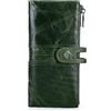 Contacts Portafogli Verde Green taglia unica Portafoglio donna in pelle RFID con cerniera,portamonete con slot per schede di grande capacità,adatto a tutti