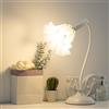 kaixunl Bianco Lampada Da Comodino,Lampada Da Tavolo Da Letto Girevole Come Regalo Per Bambini, Paralume in Acrilico Lampada Da Tavolo Floreale Semplice E Moderna,Lampada Da Scrivania Per Soggiorno,50 Cm