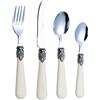 EXZACT Set posate avorio per panna 24 pz, acciaio inossidabile con manico dettagliato, tradizionale, elegante, stile vintage/antico .(WF28-24CRM)
