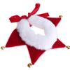 Amosfun Natale Collare con Campanelle Peluche Collare per Cani Sciarpa Costume Vacanza Accessori per Festa di Natale Festival (XS)