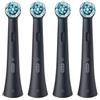 Oral-B iO Ultimate Clean - Testina per spazzolino elettrico, setole intrecciate e angolate, per una rimozione più profonda della placca, nero, 4 pezzi (confezione da 1)