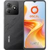 OSCAL Flat 2 Smartphone Android 14 Gemini AI, 12GB RAM+256GB ROM/2TB-TF Telefono Cellulare, Octa Core, 6.56 HD+ 90Hz, 5000mAh, 13MP+8MP, 4G Dual SIM Smartphone Offerta Face ID/OTG/GPS Nero