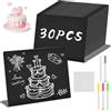 qobobo 30 mini lavagne a buffet con 5 gessetti, piccole lavagne per scrivere segnaposto per buffet, matrimoni, feste, prezzi, caffè (30 pezzi L)