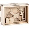 Rayher 62920505 Box regalo legno 3D Journey, FSCMixCre, naturale, 11,5x8,5x5cm, kit 12pz, box 1set