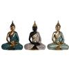 DKD Home Decor Statuetta decorativa Buddha nero turchese orientale verde 20 x 11 x 27 cm (3 pezzi)