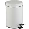 Relaxdays Pattumiera Bagno a Pedale, Cestino da 3 L con Secchio Interno Rimovibile, Cesto con Coperchio, Acciaio, Bianco