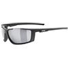 Uvex sportstyle 310, occhiali outdoor unisex, specchiato, rivestimento a contatto con il volto removibile, black matt/silver, one size