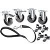 Ferplast Ruote per Trasportino Cane Taglia Media e Grande CLIPPER, Set 2 Ruote Pivottanti con Freno e 2 Ruote Fisse per Trasportino Rigido per Cani, Include un Guinzaglio Maniglia