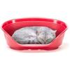Ferplast Cuccia per Cani e Gatti Cuccia per Cani extra small 100% plastica riciclata Lettino per Cani lavabile traspirante e antiscivolo Siesta Deluxe, 49 x 36 x 17,5 cm., Bordeaux