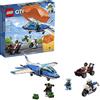 LEGO City Arresto con Il Paracadute della Polizia Aerea con 3 Veicoli: Aeroplano, Automobile e Moto Giocattolo, Set di Costruzioni per Bambini, 60208