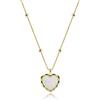Meissa Collana d'oro per donne Collana con ciondolo di pietra opale in argento 925 Collana a forma di cuore Gioielli da donna, Oro