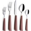 ANNOVA Flatware Set Stainless Steel Silverware/Cutlery Set With Colored Handles (20 Pieces, Brown)