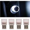 CGEAMDY 4 Pezzi Lampada Decorativa per Auto Casa Decorazioni per Feste, Illuminazione Ambiente Auto USB, Luci LED Automobile Maggior Parte Dei Dispositivi Con Porte USB Universale(Bianco)