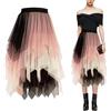 Baogaier Donna Gonna Tulle Tutu Elastica Elegante Casual Irregolare Sottogonna a Strati Gonna Plissettato Rosa Bianco Nero A-Line Gonna Midi Prom Party Vestito Costume Carnevale Donna