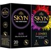 SKYN Elite, Preservativi Senza Lattice Sottili Pacco Da 20 + 5 Preservativi SKYN Five Senses