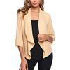 Irevial Coprispalle Donna Elegante Cardigan Corto Leggero Aperto Davanti Tessuto in Chiffon Bolero Top Tinta Unita Albicocca XL