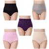 Misolin Vita Alta Slip da Donna Controllo della Pancia Mutande in Cotone Culotte Multicolore Pacco da 5 Tag 4XL (IT 50-52)