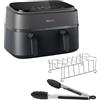 Philips Airfryer Serie 3000 con doppio cestello, 9L, Friggitrice ad aria con 2 cestelli, Kit Per La Colazione, Tecnologia Rapid Air, versatile e capiente per tutta la famiglia