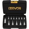 LEXIVON Set di Chiavi a Bussola con Punta Esagonale per Chiave Dinamometrica, Chiave a Cricchetto e Avvitatore a Batteria, 13 pezzi Metrici 2 mm - 14 mm, in Lega di Acciaio S2, in Valigetta (LX-141)