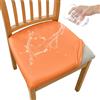 FANSU Impermeabile Coprisedili per Sedie da Pranzo, Pelle Pu Coprisedia Senza Schienale 1 2 4 6 Pezzi Coprisedie per Sedia Elasticizzato Rimovibileper Sala da Pranzo, Cucina (6 piezas,Arancia)