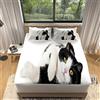 Latwerio Lenzuola Letto Singolo, 3D Gatto Animale Lenzuolo con Angoli in Microfibra Morbido - Altezza Materasso Fino a 30 cm - Coprimaterasso Traspirante e Lavabile con 1 Federe