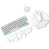 MAMBASNAKE Cloud Mouse Pad e Tastiera Poggiapolsi Set di Supporto con Sottobicchiere, Comodo Cuscino da Polso in Memory Foam Supporto Mousepad Set con Base Antiscivolo, Ergonomico -Bianco