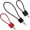 MOSTFUN 3 Pezzi Lucchetto a Cavo, Lucchetto Corda con 2 Chiavi Universale, Lucchetti Lunghi a Gancio per Valigia Cancello Bicicletta Armadietti (Nero, Rosso)