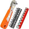 SIGANDG Cacciavite ad angolo a cricchetto 1/4 10 pezzi Cacciavite magnetico a cricchetto 9 pezzi Set di bussole metriche per spazi ristretti, Phillips, a taglio, Torx, esagonale