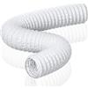 HG Power 100mm Tubo di Scarico, 5m Condotto di Ventilazione Flessibile in Alluminio PVC per Condizionatori d'aria, Asciugatrici e Cappe da Cucina, Bianco