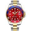 Ourui Orologi Da Polso,Orologio Meccanico Impermeabile Con Cinturino In Acciaio Water Ghost, Rosso Colorato
