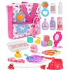 GAGAKU Set di 23 accessori per bambole, set di alimentazione e cura per bambole, con borsa fasciatoio, pannolini per bambole, set da gioco di ruolo, doccia, cibo e molto altro ancora, perfetto per