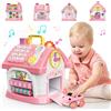 Naxudcoo Giochi Bambini 1 Anno, Giochi Montessori 1 2 Anni, 6 in 1 Giocattolo Educativo con Musica Orologio e Telefono, Giocattoli Interattivi per Bambini 1 Anno, Regalo per Bambina 1 Anni