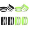 AOROPS Set di 8 Nastri Catarifrangenti Elastici, Fascia Riflettente di Sicurezza Forti Strisce Riflettenti, Fascia Riflettente per attività All'aperto Jogging Ciclismo (Verde/Nero)
