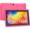 Haehne Tablet 7 Pollici, Android Tablet PC, 2GB RAM 32GB ROM, WiFi, Bluetooth, GPS, Tablet per Bambini,Rosa