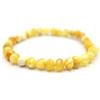 Amber-us Bracciale in Ambra Baltica | Lunghezza Multipla | Diversi Colori | Perle Naturali Rotonde | 22 cm, Pietra
