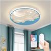 AHXIAOZN Plafoniera Cameretta Bambini, Lampada Da Soffitto A LED Per Bambini Dimmerabile Con Telecomando, Star Moon Creativa Plafoniera Acrilico Camera dei bambini per Ragazzi Ragazze Soggiorno, Blu