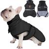 Janety giubbotto cane, Giacca invernale per cani Cappotto caldo antivento e caldo con strisce riflettenti, cappotto cane per cani di piccola e media taglia Nero 2XL