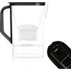 Wessper Caraffa FIltrante 2,7l, Caraffa Acqua con Contatore LED, Brocca Acqua porta Frigo, Filtri Acqua al Carbone, Caraffa con Cartucce Filtro Acqua, BPA FREE - Nero