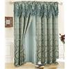 DreamField Linen Tende di lusso per finestra jacquard per soggiorno e camera da letto, 137 x 213 cm (larghezza x lunghezza), set di 2 pannelli con mantovana attaccata, retro e 2 fermatende, elegante design elegante
