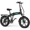 HITWAY 20 * 4.0" Bici Elettrica, Batteria 48V 10,4Ah fino a 50-100KM, 250W Motore Fat Tire E Bike, Pedelec Pieghevole con 7 Velocità per Pendolari Adulti