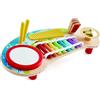 Hape Mini Band Hape | Tavolo musicale multifunzione con tamburo, xilofono, piatti, scratchboard e flapper per esplorare suoni e musica dai 24 mesi