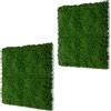 STI Siepe Pannello di Muschio Artificiale 3D Verde Scuro 2pz 50x50cm