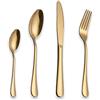 Berglander Set di posate in acciaio inossidabile 24 pezzi con placcato in titanio oro, set di posate di colore dorato, posate, servizio di posate servizio per 6 (24 pezzi)